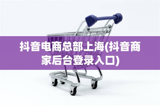 抖音电商总部上海(抖音商家后台登录入口)