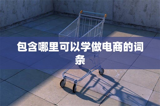 包含哪里可以学做电商的词条