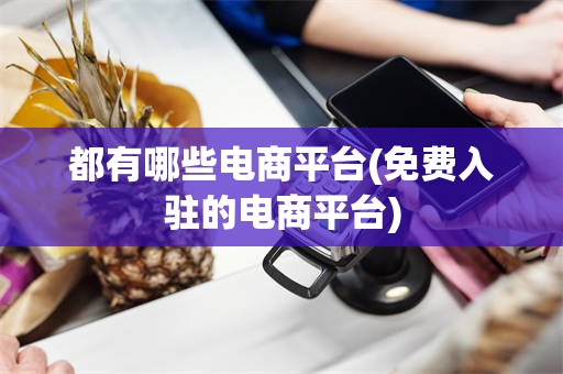都有哪些电商平台(免费入驻的电商平台)
