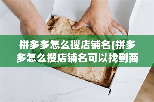 拼多多怎么搜店铺名(拼多多怎么搜店铺名可以找到商品)