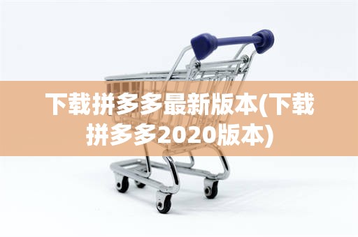 下载拼多多最新版本(下载拼多多2020版本)