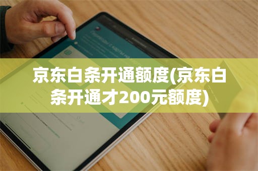 京东白条开通额度(京东白条开通才200元额度)