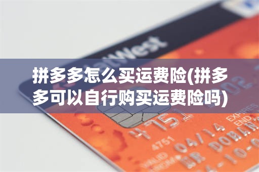 拼多多怎么买运费险(拼多多可以自行购买运费险吗)