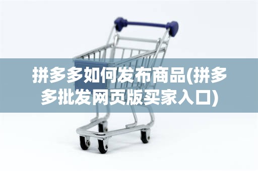 拼多多如何发布商品(拼多多批发网页版买家入口)