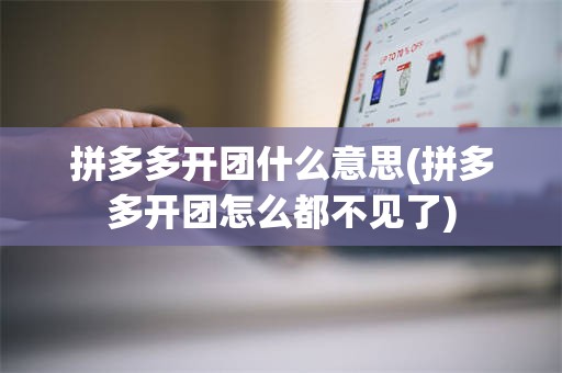 拼多多开团什么意思(拼多多开团怎么都不见了)
