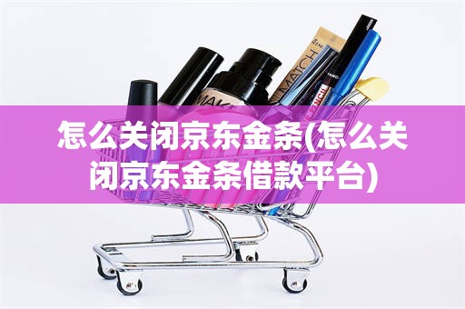 怎么关闭京东金条(怎么关闭京东金条借款平台)