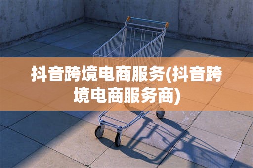 抖音跨境电商服务(抖音跨境电商服务商)