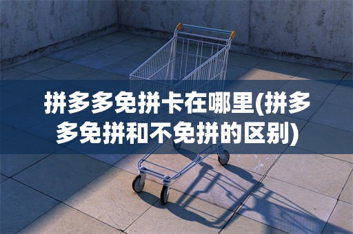 拼多多免拼卡在哪里(拼多多免拼和不免拼的区别)