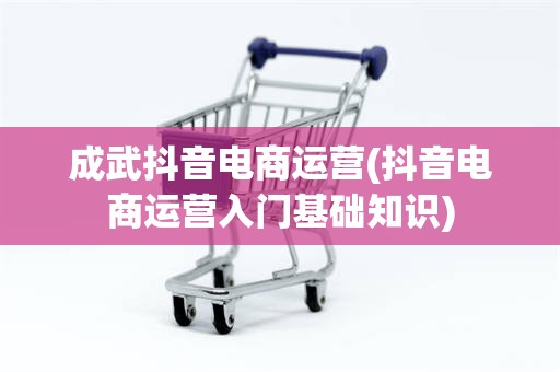 成武抖音电商运营(抖音电商运营入门基础知识)
