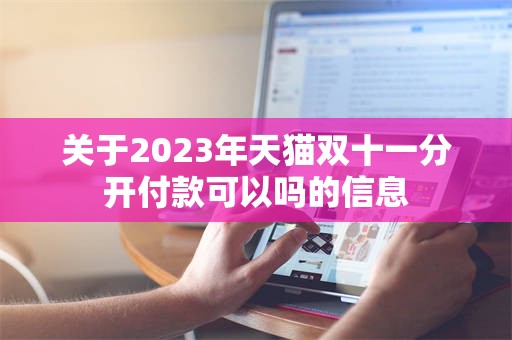 关于2023年天猫双十一分开付款可以吗的信息