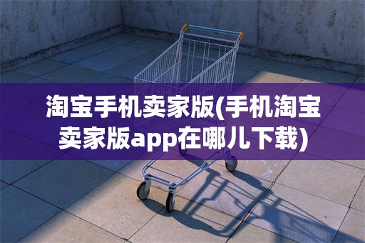 淘宝手机卖家版(手机淘宝卖家版app在哪儿下载)