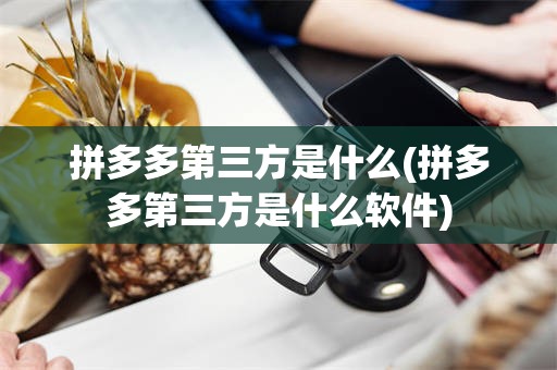 拼多多第三方是什么(拼多多第三方是什么软件)