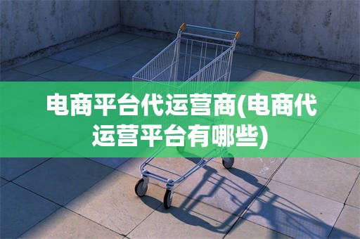 电商平台代运营商(电商代运营平台有哪些)