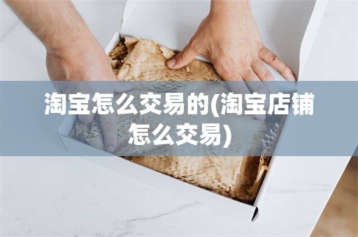 淘宝怎么交易的(淘宝店铺怎么交易)