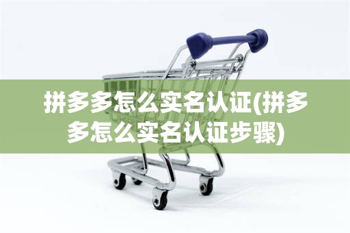 拼多多怎么实名认证(拼多多怎么实名认证步骤)