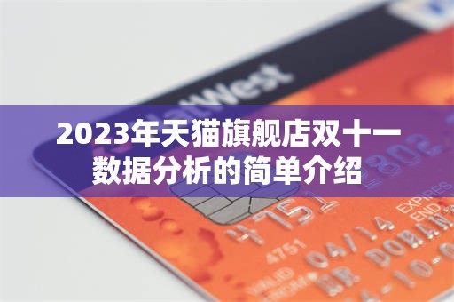 2023年天猫旗舰店双十一数据分析的简单介绍