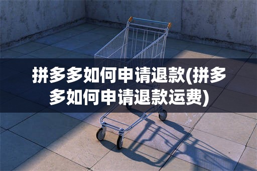 拼多多如何申请退款(拼多多如何申请退款运费)