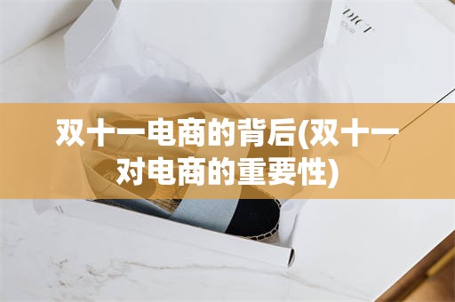 双十一电商的背后(双十一对电商的重要性)