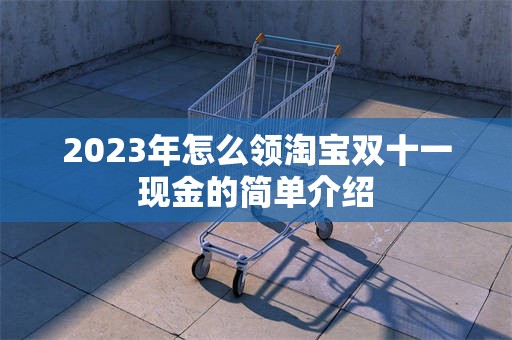2023年怎么领淘宝双十一现金的简单介绍