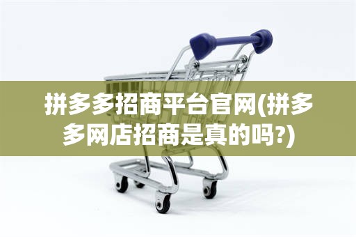 拼多多招商平台官网(拼多多网店招商是真的吗?)