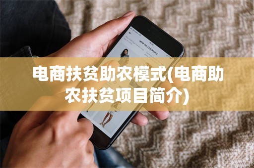 电商扶贫助农模式(电商助农扶贫项目简介)