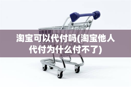 淘宝可以代付吗(淘宝他人代付为什么付不了)