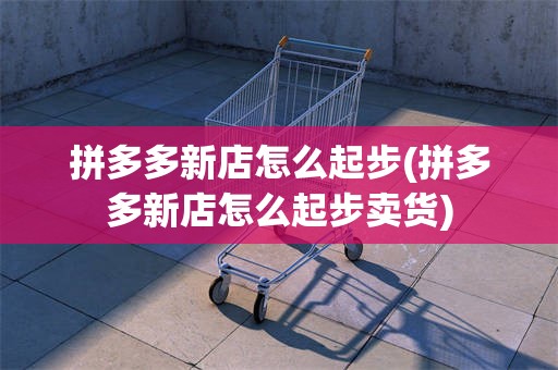 拼多多新店怎么起步(拼多多新店怎么起步卖货)