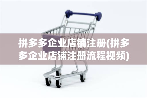 拼多多企业店铺注册(拼多多企业店铺注册流程视频)