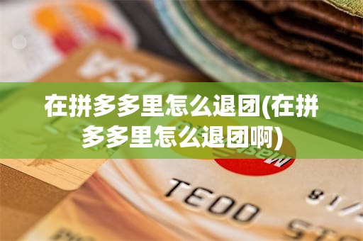 在拼多多里怎么退团(在拼多多里怎么退团啊)