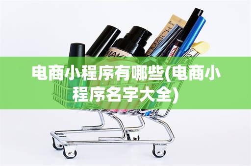 电商小程序有哪些(电商小程序名字大全)