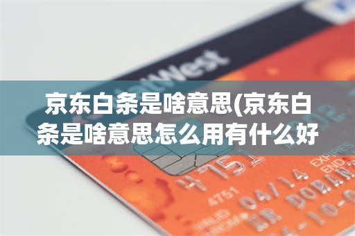 京东白条是啥意思(京东白条是啥意思怎么用有什么好处)