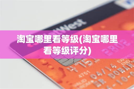 淘宝哪里看等级(淘宝哪里看等级评分)