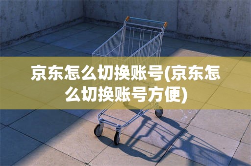 京东怎么切换账号(京东怎么切换账号方便)