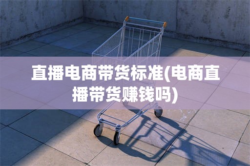 直播电商带货标准(电商直播带货赚钱吗)
