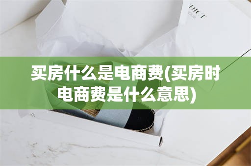 买房什么是电商费(买房时电商费是什么意思)