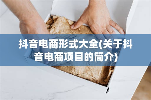 抖音电商形式大全(关于抖音电商项目的简介)
