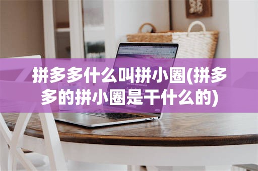 拼多多什么叫拼小圈(拼多多的拼小圈是干什么的)