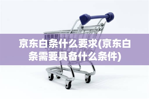 京东白条什么要求(京东白条需要具备什么条件)