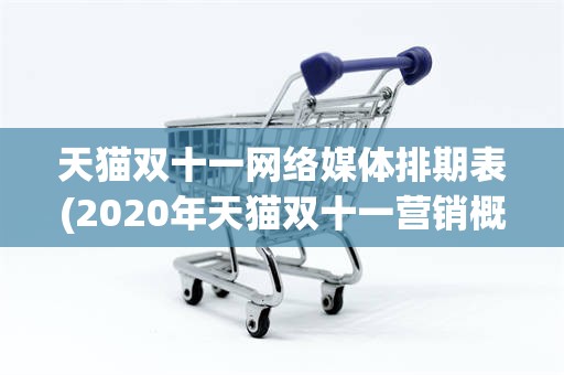 天猫双十一网络媒体排期表(2020年天猫双十一营销概况)