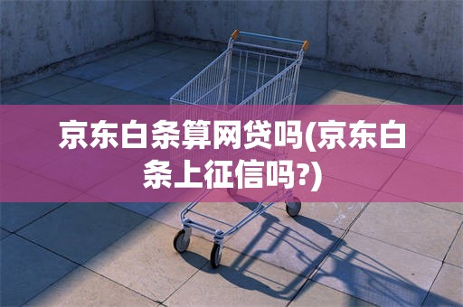 京东白条算网贷吗(京东白条上征信吗?)