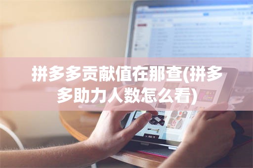 拼多多贡献值在那查(拼多多助力人数怎么看)