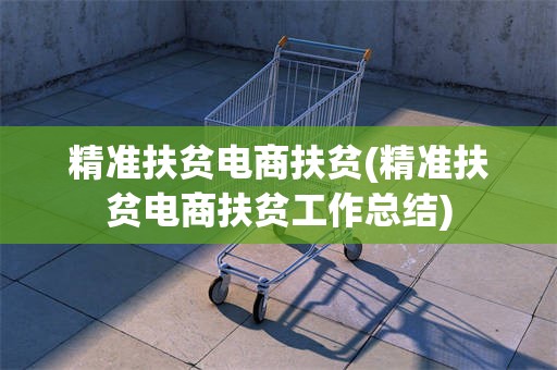 精准扶贫电商扶贫(精准扶贫电商扶贫工作总结)