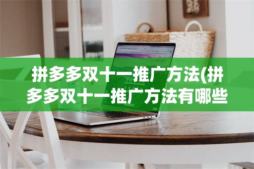 拼多多双十一推广方法(拼多多双十一推广方法有哪些)