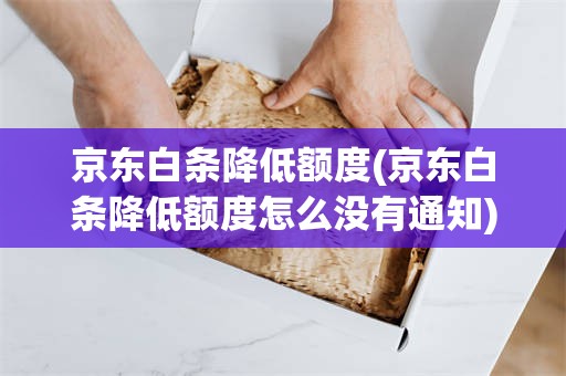 京东白条降低额度(京东白条降低额度怎么没有通知)
