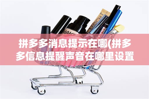 拼多多消息提示在哪(拼多多信息提醒声音在哪里设置)