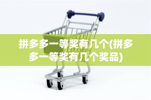 拼多多一等奖有几个(拼多多一等奖有几个奖品)