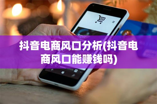 抖音电商风口分析(抖音电商风口能赚钱吗)