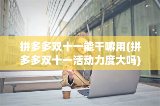 拼多多双十一能干嘛用(拼多多双十一活动力度大吗)