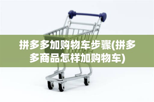 拼多多加购物车步骤(拼多多商品怎样加购物车)