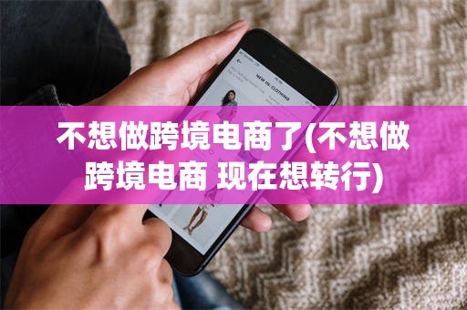 不想做跨境电商了(不想做跨境电商 现在想转行)